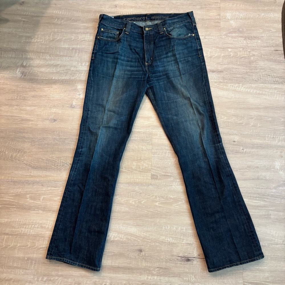 Carhartt Men's Dark Blue Denim Jeans